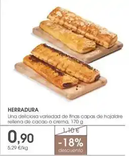 Supermercados Plaza Estirpe serranía - una deliciosa variedad de finas capas de hojaldre rellena de cacao o crema oferta