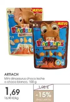 Supermercados Plaza Artiach - mini dinosaurus choco leche o choco blanco oferta