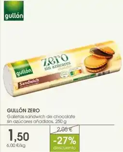 Supermercados Plaza Gullón - zero galletas sandwich de chocolate sin azucares anadidos oferta