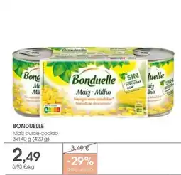 Supermercados Plaza Bonduelle - maiz dulce cocido oferta