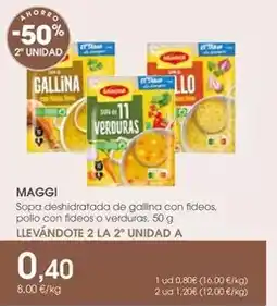 Supermercados Plaza Maggi - sopa deshidratada de gallina con fideos, pollo con fideos o verduras oferta