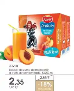 Supermercados Plaza Juver - bebida de zumo de melocoton a partir de concentrado oferta