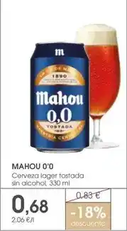 Supermercados Plaza Mahou - cerveza lager tostada sin alcohol oferta