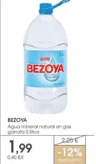 Supermercados Plaza Bezoya - agua mineral natural sin gas garrafa oferta