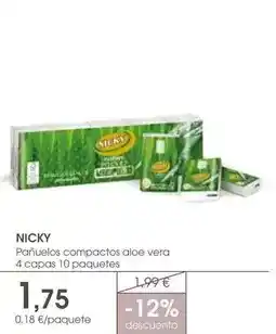 Supermercados Plaza Nicky - pañuelos compactos aloe vera 4 capas 10 paquetes oferta