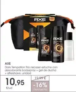 Supermercados Plaza Axe - dark tempation trio neceser estuche con desodorante bodyspray + gel de ducha + aftershave oferta