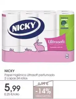 Supermercados Plaza Nicky - papel higiénico ultrasoft perfumado 2 capas 24 rollos oferta