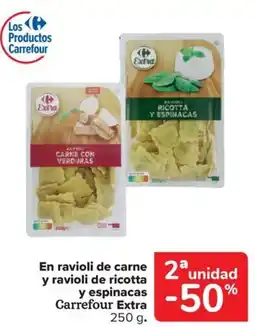 Carrefour Express En ravioli de carne y ravioli de ricotta y espinacas Carrefour Extra oferta
