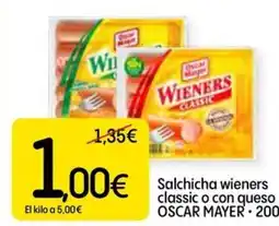 Dialprix OSCAR MAYER Salchicha wieners classic o con queso oferta