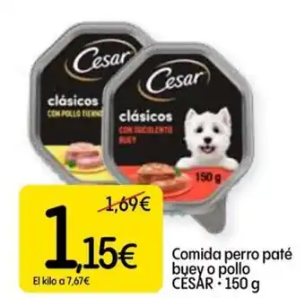 Dialprix CÉSAR Comida perro paté buey o pollo oferta