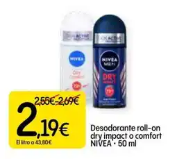 Dialprix NIVEA Desodorante roll-on dry impact o comfort oferta