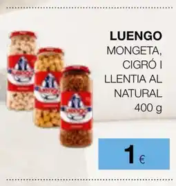 Plusfresc LUENGO Mongeta, cigró i llentia al natural oferta