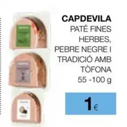 Plusfresc CAPDEVILA Paté fines herbes, pebre negrei tradició amb tòfona oferta