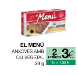 Plusfresc EL MENÚ Anxoves amb oli vegetal oferta