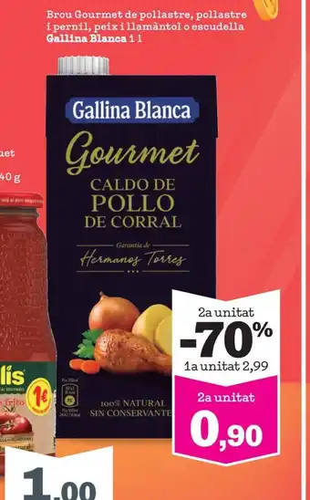 GALLINA BLANCA Brou Gourmet de pollastre, pollastre i pernil, peix i llamàntol o escudella
