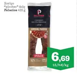 Sorli PALACIOS Xoriçopicoteo dolç oferta
