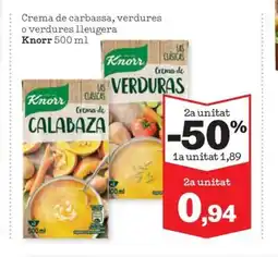 Sorli KNORR Crema de carbassa, verdures o verdures lleugera oferta