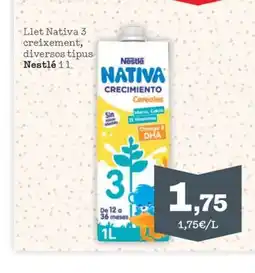 Sorli NESTLÉ Llet Nativa 3 creixement, diversos tipus Nestlé 11 oferta