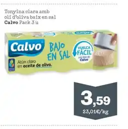 Sorli CALVO Tonyina clara amb oli d'oliva baix en sal oferta