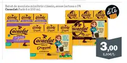 Sorli CACAOLAT Batut de xocolata minibric clàssic, sense lactosa o 0% oferta