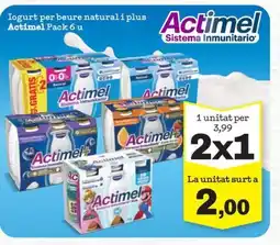 Sorli ACTIMEL Iogurt per beure natural i plus oferta