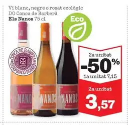 Sorli ELS NANOS Vi blanc, negre o rosat ecològic DO Conca de Barberà oferta