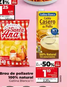 Dia GALLINA BLANCA Brou de pollastre 100% natural oferta