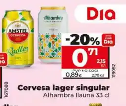 Dia ALHAMBRA Cervesa lager singular oferta