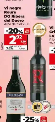 Dia ARCO DEL SOL Vi negre Roure DO Ribera del Duero oferta