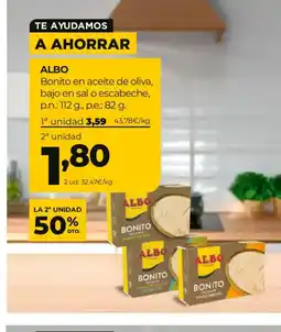 Alimerka Bonito en aceite de oliva, bajo en sal o escabeche oferta