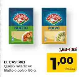 Alimerka EL CASERIO Queso rallado en filatto o polvo oferta