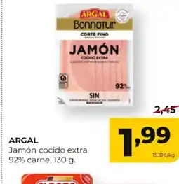 Alimerka ARGAL Jamón cocido extra 92% carne oferta