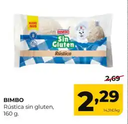 Alimerka BIMBO Rústica sin gluten oferta