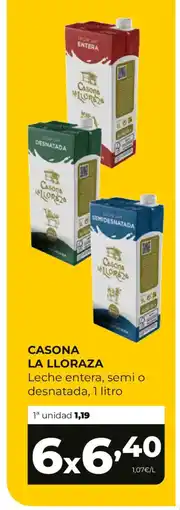 Alimerka CASONA LA LLORAZA Leche entera, semi o desnatada oferta