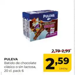 Alimerka PULEVA Batido de chocolate clásico o sin lactosa oferta