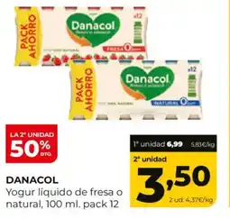 Alimerka DANACOL Yogur líquido de fresa o natural oferta
