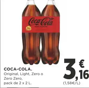 Supercor Coca Cola Original,light, Zero o Zero Zero 2x2L oferta