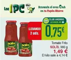Masymas Solís - tomate frito oferta