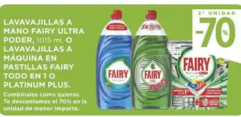 Supercor Lavavajillas A Mano Fairy Ultra Poder, 1015 ml, O Lavavajillas A Maquina En Pastillas Fairy Todo En 1 O Platinum Plus oferta