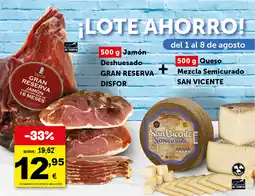 Masymas GRAN RESERVA DISFOR y SAN VICENTE Jamón Deshuesado + Queso Mezcla Semicurado oferta