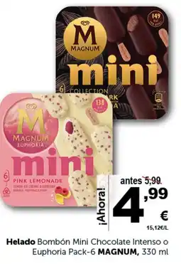 Masymas MAGNUM Helado Bombón Mini Chocolate Intenso o Euphoria Pack-6 oferta