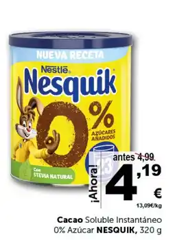 Masymas NESQUIK Cacao Soluble Instantáneo 0% Azúcar oferta