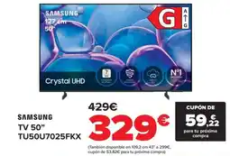 Carrefour SAMSUNG TV 50” TU50U7025FKX oferta