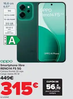 Carrefour OPPO Smartphone libre RENO14 FS 5G oferta