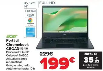 Carrefour ACER Portátil Chromebook CBOA314-1H oferta