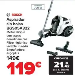 Carrefour BOSCH Aspirador sin bolsa BGS05A322 oferta