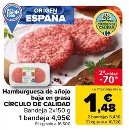 Carrefour Market CÍRCULO DE CALIDAD Hamburguesa de añojo baja en grasa oferta