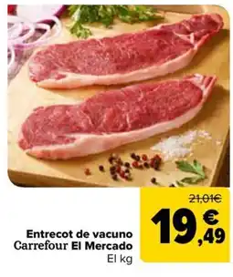 Carrefour Market Entrecot de vacuno Carrefour El Mercado oferta