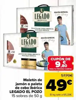 Carrefour Market LEGADO EL POZO Maletín de jamón o paleta de cebo ibérica oferta