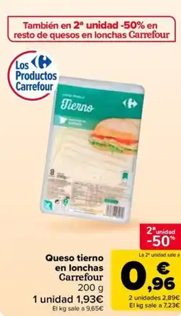Carrefour Market Queso tierno en lonchas Carrefour oferta